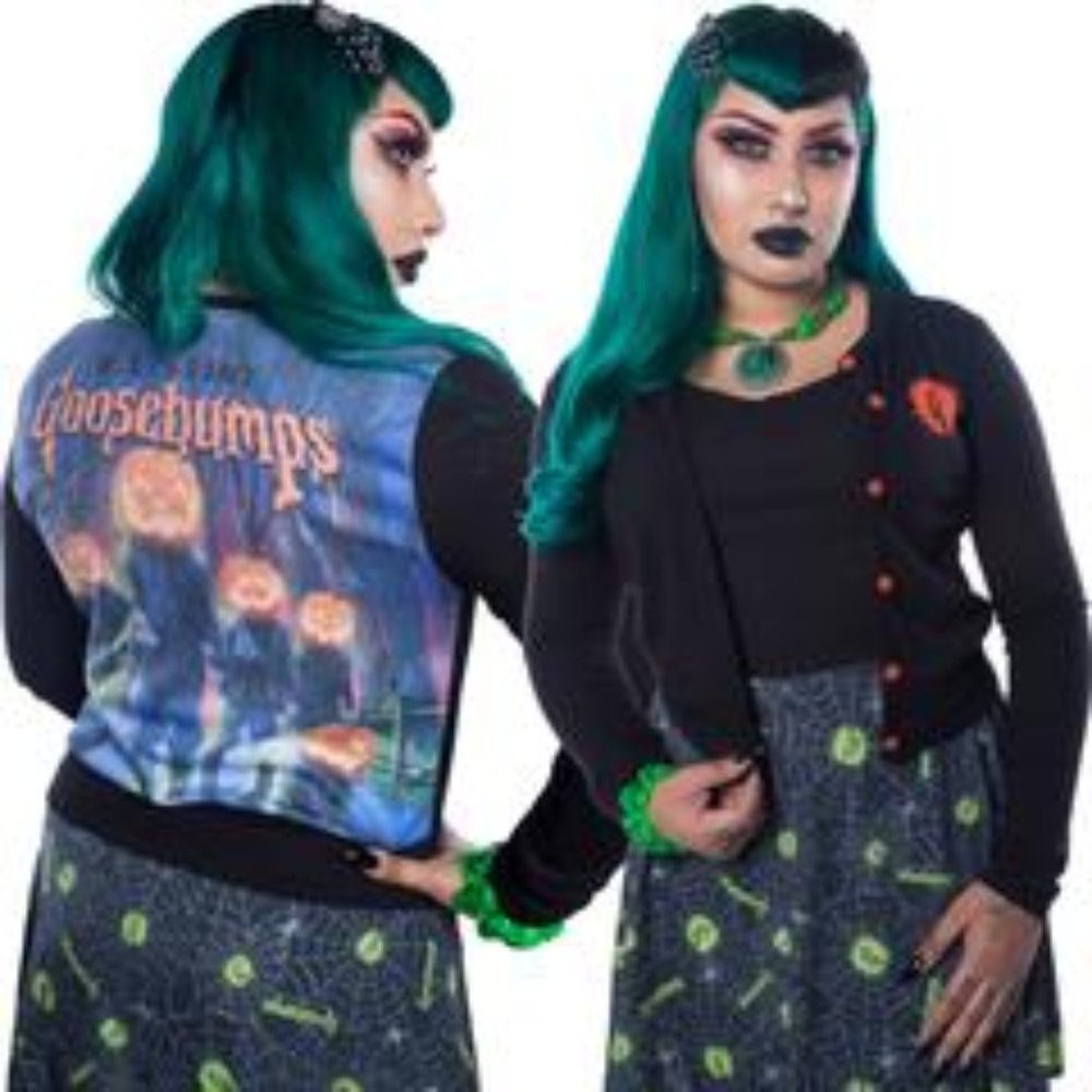 Goosebumps Pumpkin Crew Cardigan Goth Fashon
